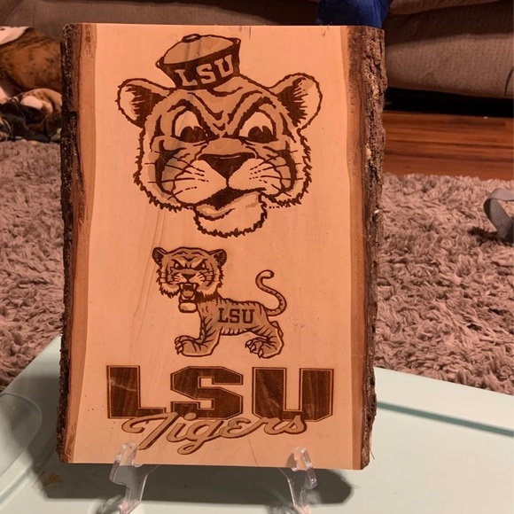 Other - LSU wood carved sign with stand